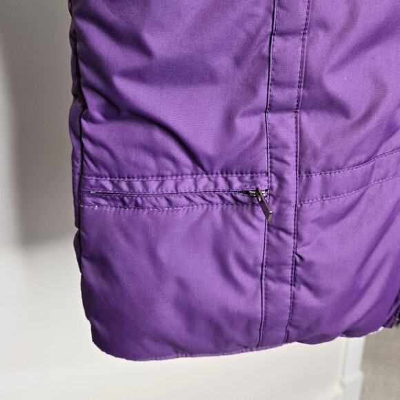IZOD Purple Puffer Vest Reversible to Cream Fleece w/Pockets Size S - Picture 3 of 12
